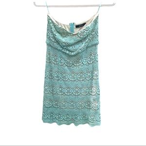 Ark & Co Light Blue Lace Strapless Dress
